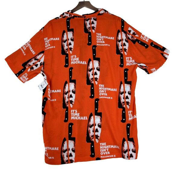 Halloween 2 Men's Button-Up Graphic Print Shirt Size XL Horror Classic - Picture 2 of 7